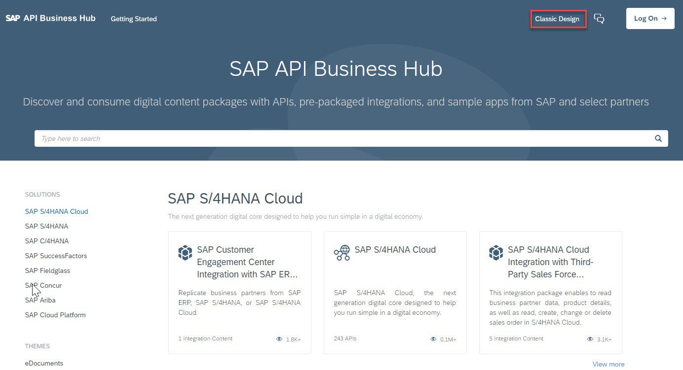 SAP API Business Hub