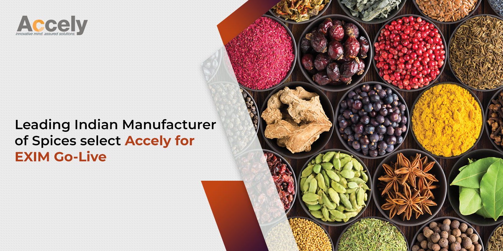 Leading Indian Manufacturer of Spices select Accely for EXIM Go-Live