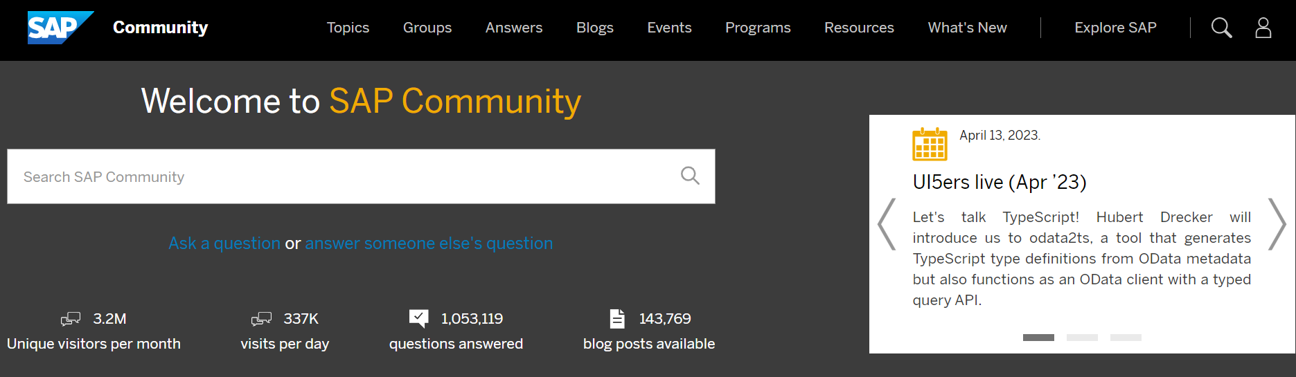 SAP Community Snapshot