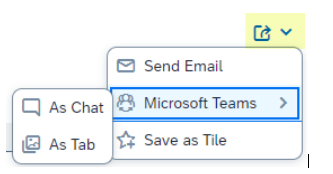 flexibility to choose between sharing as a chat or tab